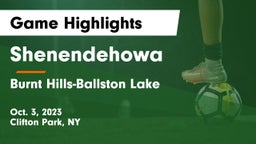 Shenendehowa  vs Burnt Hills-Ballston Lake  Game Highlights - Oct. 3, 2023