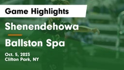 Shenendehowa  vs Ballston Spa  Game Highlights - Oct. 5, 2023