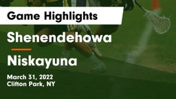 Shenendehowa  vs Niskayuna  Game Highlights - March 31, 2022