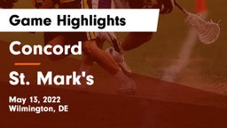 Concord  vs St. Mark's  Game Highlights - May 13, 2022