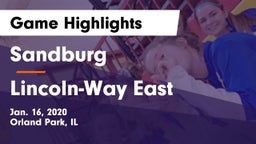 Sandburg  vs Lincoln-Way East  Game Highlights - Jan. 16, 2020
