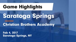 Saratoga Springs  vs Christian Brothers Academy  Game Highlights - Feb 4, 2017