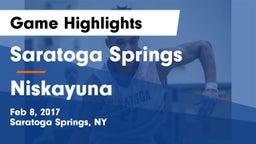 Saratoga Springs  vs Niskayuna  Game Highlights - Feb 8, 2017