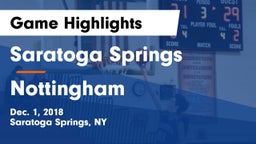 Saratoga Springs  vs Nottingham  Game Highlights - Dec. 1, 2018