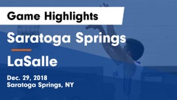 Saratoga Springs  vs LaSalle Game Highlights - Dec. 29, 2018