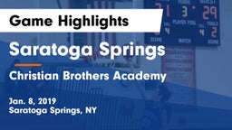 Saratoga Springs  vs Christian Brothers Academy  Game Highlights - Jan. 8, 2019