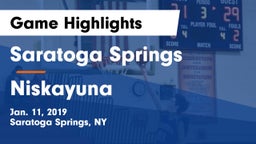 Saratoga Springs  vs Niskayuna Game Highlights - Jan. 11, 2019