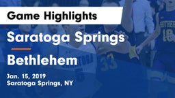 Saratoga Springs  vs Bethlehem Game Highlights - Jan. 15, 2019