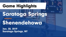 Saratoga Springs  vs Shenendehowa Game Highlights - Jan. 30, 2019