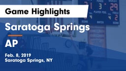 Saratoga Springs  vs AP Game Highlights - Feb. 8, 2019