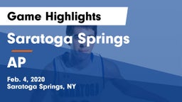 Saratoga Springs  vs AP Game Highlights - Feb. 4, 2020
