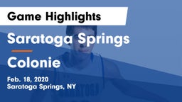 Saratoga Springs  vs Colonie Game Highlights - Feb. 18, 2020