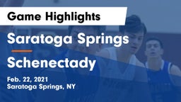 Saratoga Springs  vs Schenectady  Game Highlights - Feb. 22, 2021