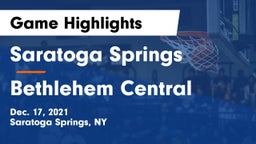 Saratoga Springs  vs Bethlehem Central  Game Highlights - Dec. 17, 2021