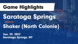 Saratoga Springs  vs Shaker  (North Colonie) Game Highlights - Jan. 29, 2022