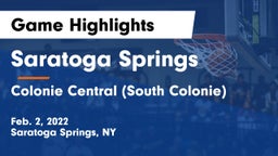 Saratoga Springs  vs Colonie Central  (South Colonie) Game Highlights - Feb. 2, 2022