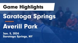 Saratoga Springs  vs Averill Park  Game Highlights - Jan. 5, 2024