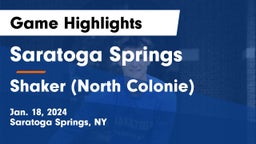 Saratoga Springs  vs Shaker  (North Colonie) Game Highlights - Jan. 18, 2024