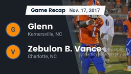 Recap: Glenn  vs. Zebulon B. Vance  2017