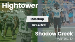 Matchup: Hightower High vs. Shadow Creek  2018