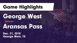 George West  vs Aransas Pass  Game Highlights - Dec. 21, 2018