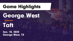 George West  vs Taft  Game Highlights - Jan. 10, 2020