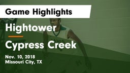 Hightower  vs Cypress Creek  Game Highlights - Nov. 10, 2018