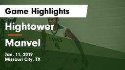 Hightower  vs Manvel  Game Highlights - Jan. 11, 2019