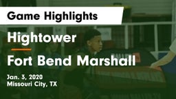 Hightower  vs Fort Bend Marshall  Game Highlights - Jan. 3, 2020