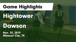 Hightower  vs Dawson  Game Highlights - Nov. 22, 2019