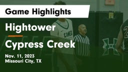 Hightower  vs Cypress Creek  Game Highlights - Nov. 11, 2023