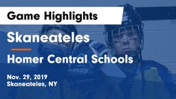 Skaneateles  vs Homer Central Schools Game Highlights - Nov. 29, 2019