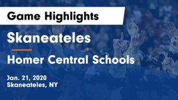 Skaneateles  vs Homer Central Schools Game Highlights - Jan. 21, 2020