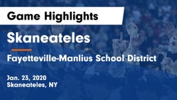 Skaneateles  vs Fayetteville-Manlius School District  Game Highlights - Jan. 23, 2020