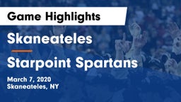 Skaneateles  vs Starpoint Spartans Game Highlights - March 7, 2020