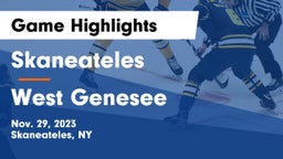 Skaneateles  vs West Genesee  Game Highlights - Nov. 29, 2023