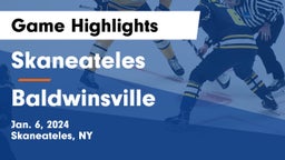 Skaneateles  vs Baldwinsville Game Highlights - Jan. 6, 2024