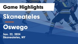 Skaneateles  vs Oswego Game Highlights - Jan. 22, 2024