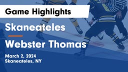 Skaneateles  vs Webster Thomas Game Highlights - March 2, 2024