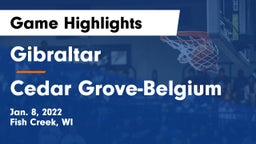 Gibraltar  vs Cedar Grove-Belgium  Game Highlights - Jan. 8, 2022