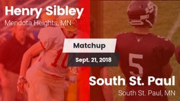 Matchup: Henry Sibley High vs. South St. Paul  2018