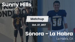 Matchup: Sunny Hills High vs. Sonora  - La Habra 2017