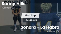 Matchup: Sunny Hills High vs. Sonora  - La Habra 2018