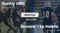 Matchup: Sunny Hills High vs. Sonora  - La Habra 2019