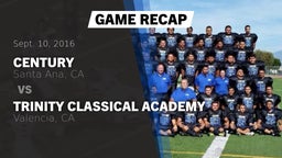 Recap: Century  vs. Trinity Classical Academy  2016