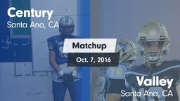 Matchup: Century  vs. Valley  2016