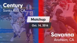 Matchup: Century  vs. Savanna  2016