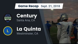 Recap: Century  vs. La Quinta  2018