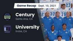 Recap: Century  vs. University  2021