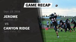 Recap: Jerome  vs. Canyon Ridge  2016